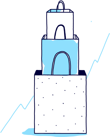 An Illustration Of Stacked Shopping Bags - Shopping Bag (732x662), Png Download