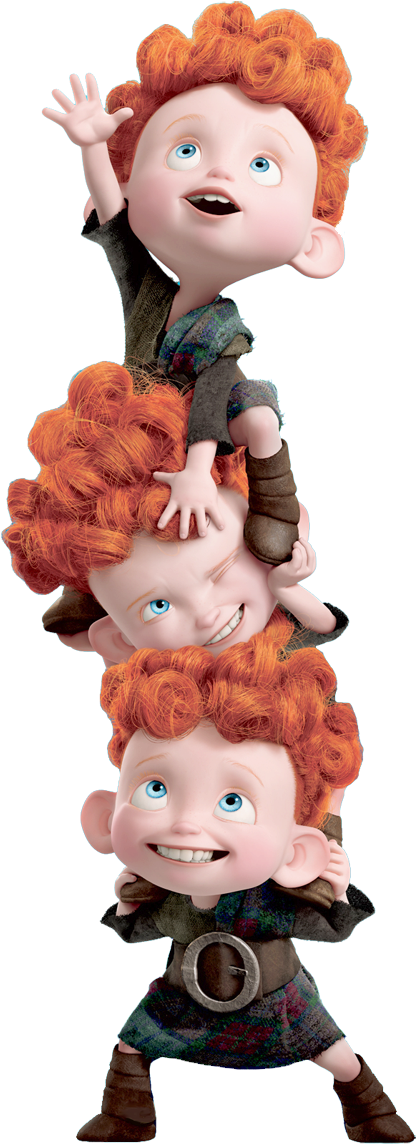 Three Brothers From Brave - Brave Disney Brothers Png (432x1166), Png Download
