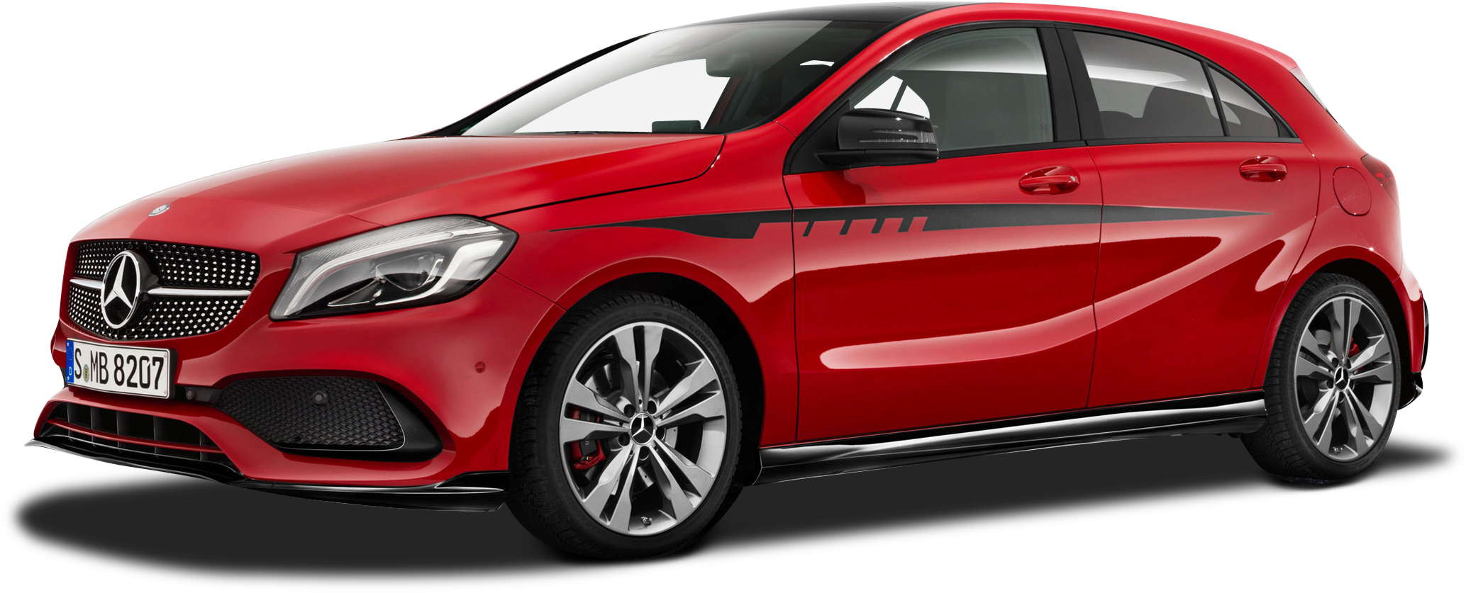 Red Mercedes Benz A250 Amg Car Png Image - Alfa Romeo Giulia Png (2187x996), Png Download