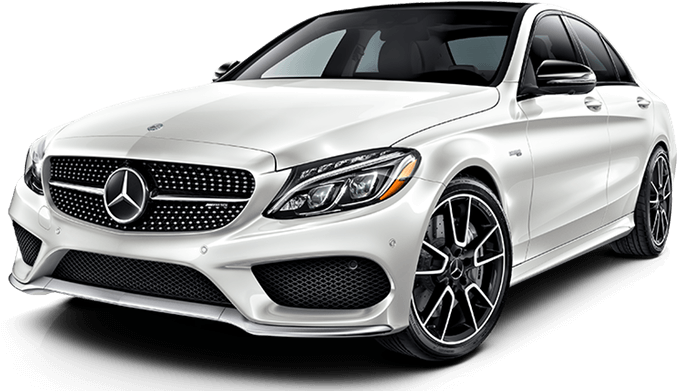 2017 Mercedes-benz Amg C43 Sedan White Exterior Model - Mercedies Clk 63 Amg Png (1000x400), Png Download