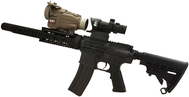 X27 Thermal Scope For Hunting Mounted On A Rifle - Weapon Mounted Thermal Scope (640x352), Png Download