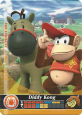 Sports Diddy Kong - Mario Sports Superstars Cards Horse Racing (500x537), Png Download