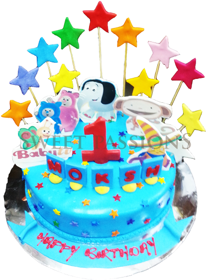 Baby Tv Cake - Motu Patlu Happy Birthday (467x600), Png Download