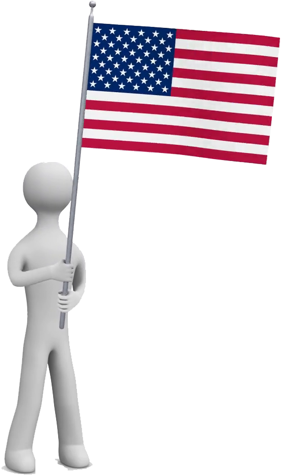 America Flag Png Images Transparent Background - Man Holding Us Flag (1920x1080), Png Download