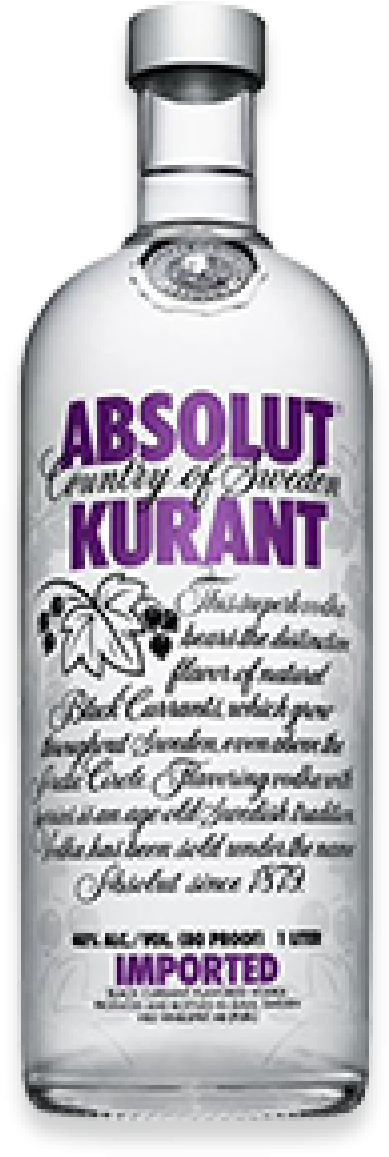 Absolut Vodka Bottle Png Download - Absolut Kurant Flavoured Vodka (1200x1200), Png Download