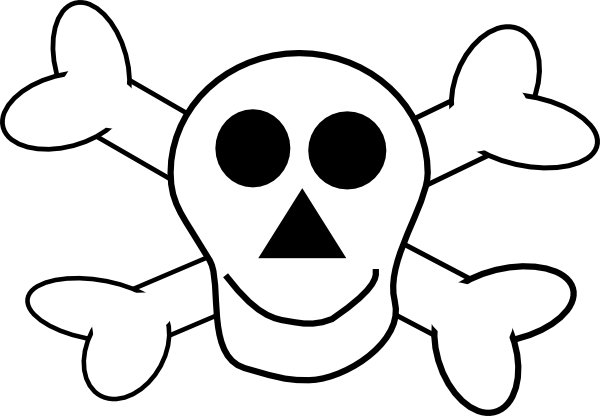 Skull And Crossbones Colouring (600x416), Png Download