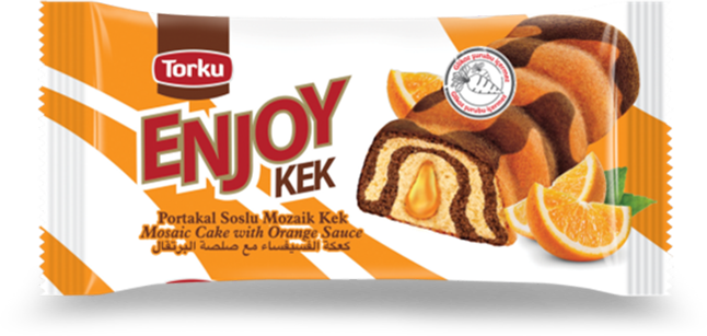 Torku Enjoy Cake Orange (646x307), Png Download