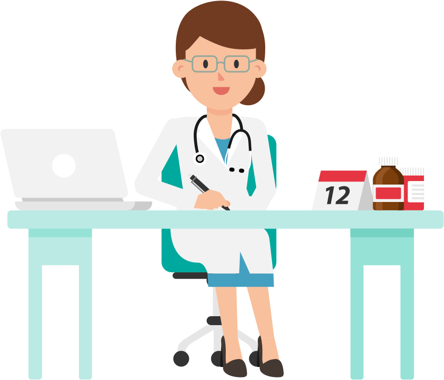 Open - Doctor And Patient Clipart Png (2000x1126), Png Download