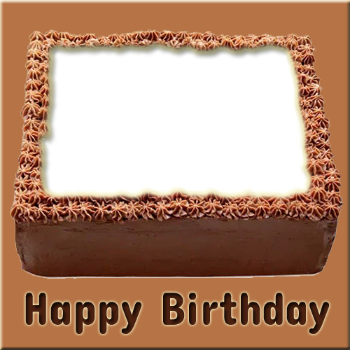 Happy Birthday Chocolate Photo Cake With Your Photo - Birthday Cake With Image Generator (500x500), Png Download