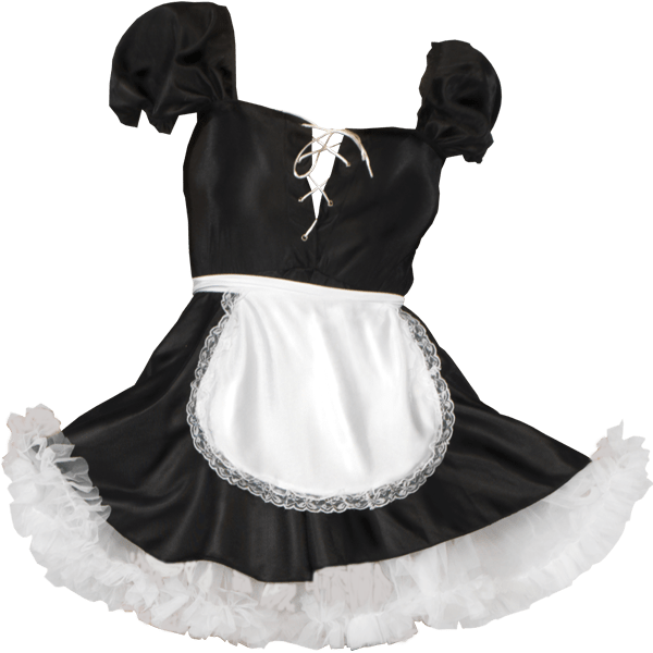 Maids Costume Black And White - Maid Dress Png (600x600), Png Download