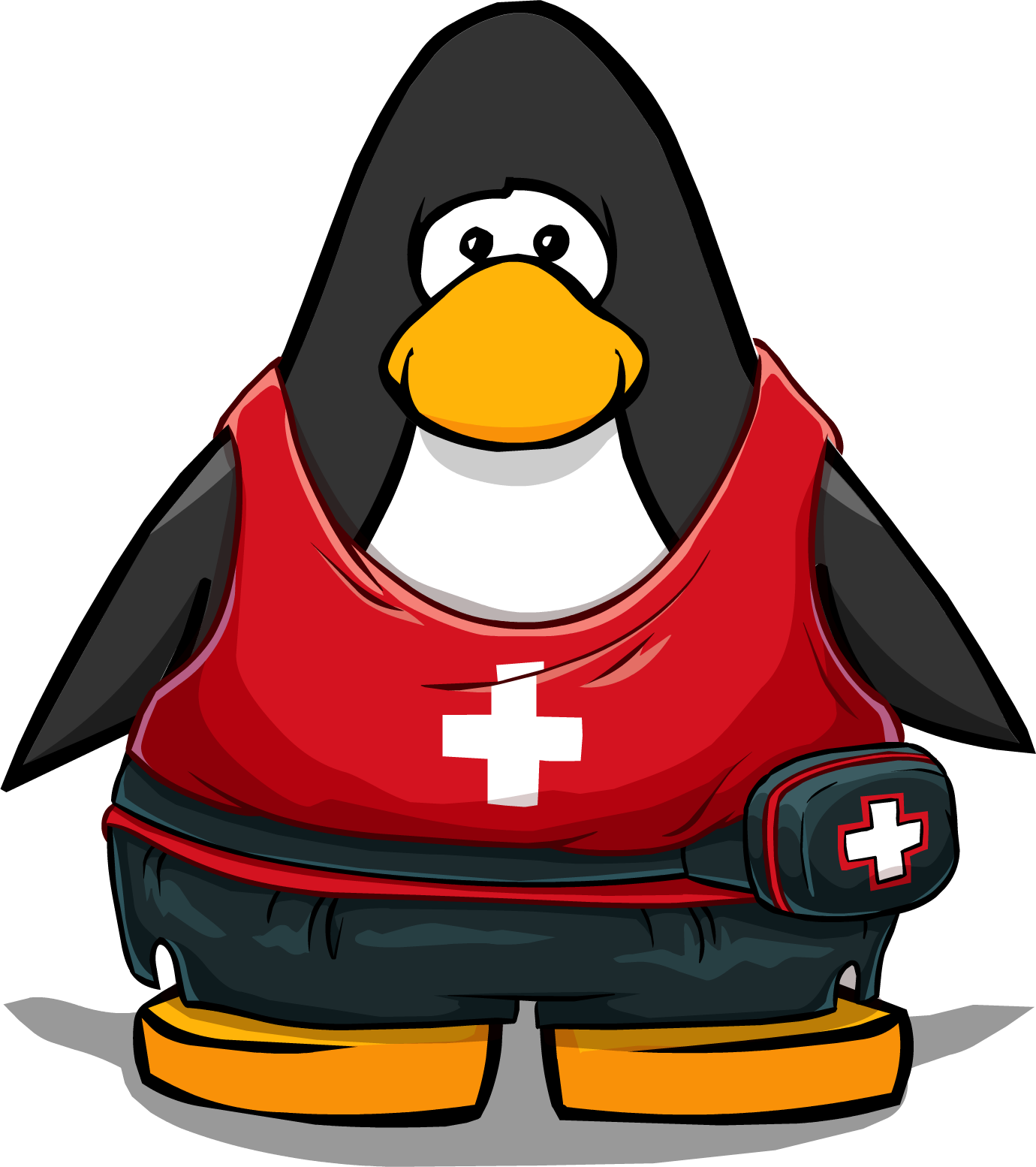 Lifesaver Outfit From A Player Card - Penguin From Club Penguin (1380x1554), Png Download