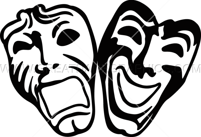 Clip Transparent Library Masks Ready Artwork For T - Drama Club Masks Logo Red And Black (825x562), Png Download