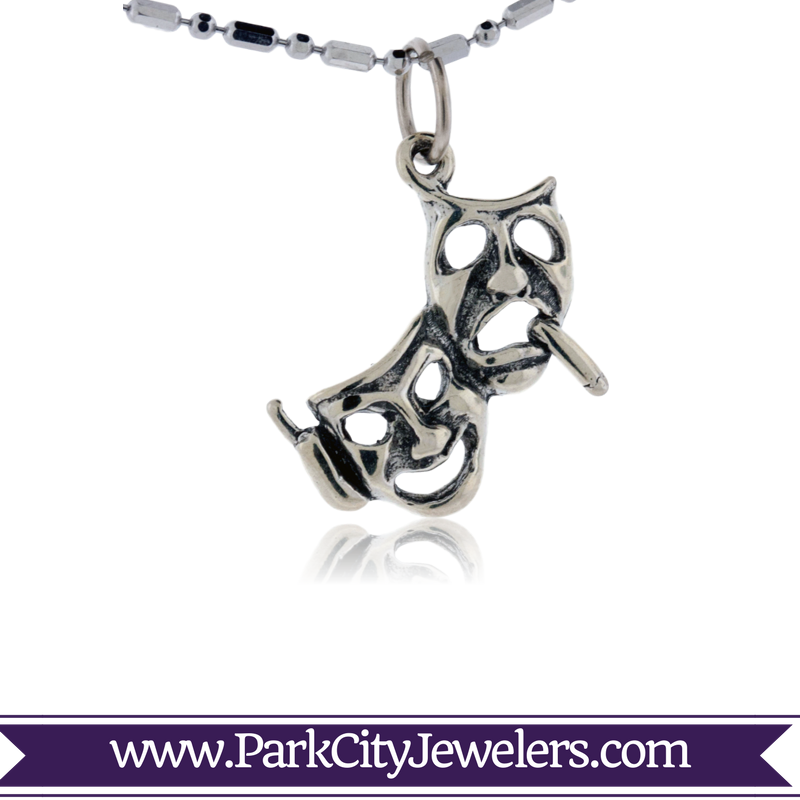 Film Festival Drama Mask Charm Or Pendant - Green Amethyst Diamond White Gold Ring (800x800), Png Download