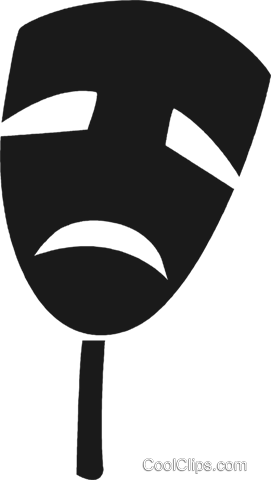 Comedy/drama Masks Royalty Free Vector Clip Art Illustration - Mask (271x480), Png Download