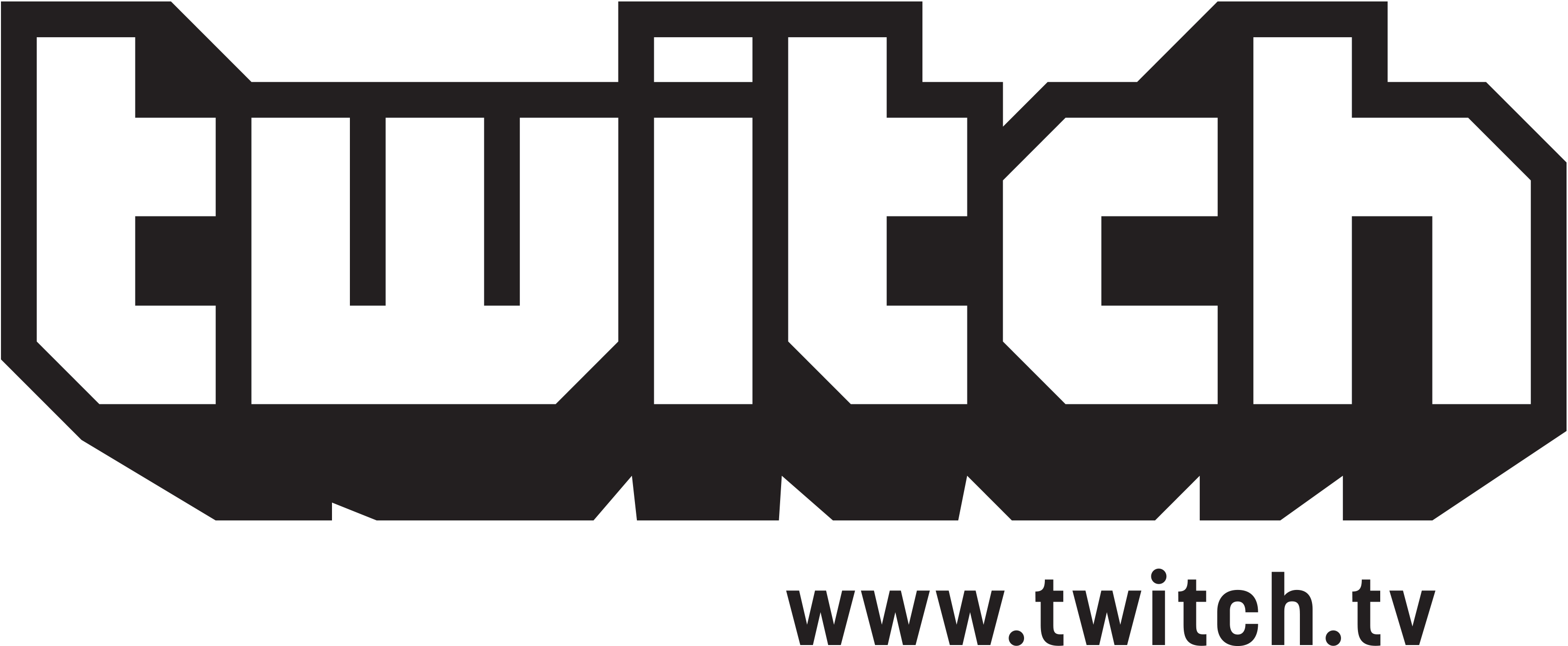 Twitch Logourl - Twitch Logo Png Black (3240x1337), Png Download