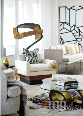 15 Sep 502 Park Ph Trump Living Room Gold Vignette - Living Room (575x381), Png Download