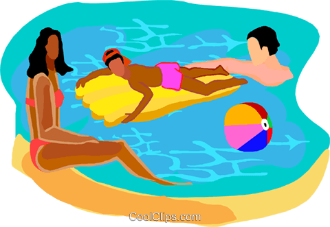 People Relaxing In A Swimming Pool Royalty Free Vector - Swimming Pool With People Clipart (480x331), Png Download