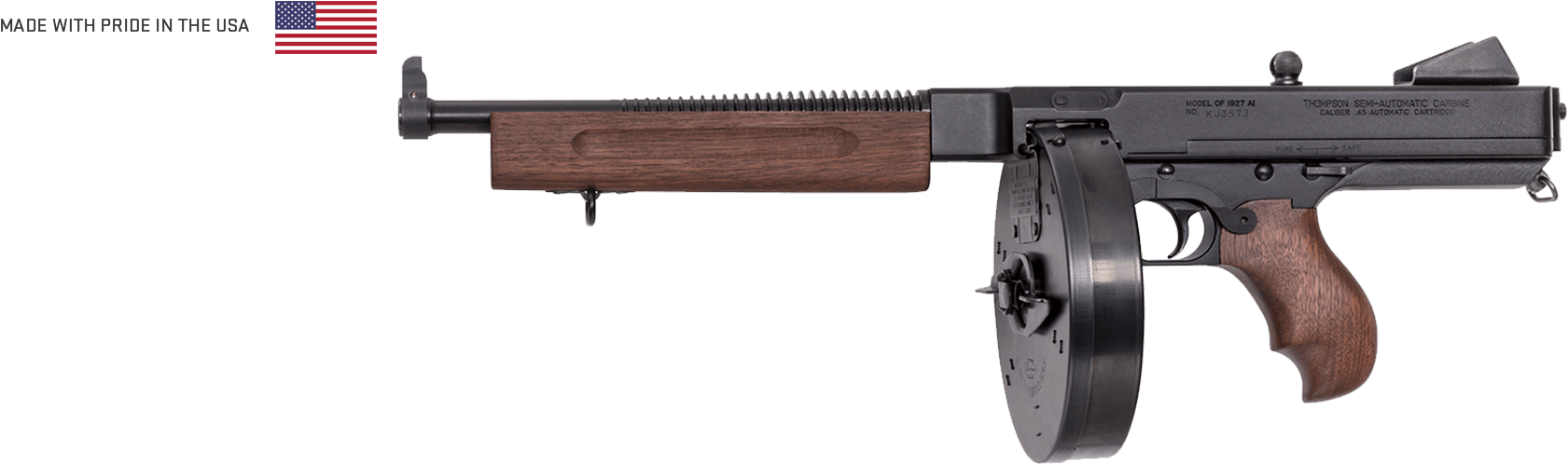Original Manufacturer Of The World Famous "tommy Gun" - Thompson 45m1 (1827x683), Png Download