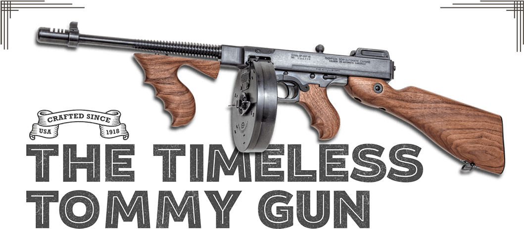 Tommy Gun - Auto-ordnance Company (1200x502), Png Download