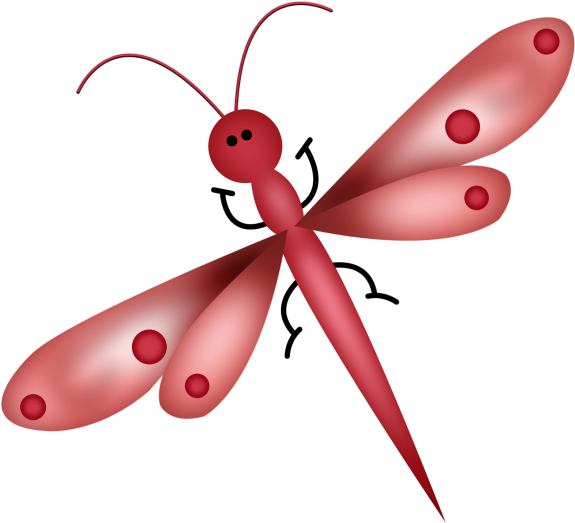 Cute Bugs Clip Art, Insects Clipart, Ladybug, Snail, - Libelulas Animadas (600x546), Png Download