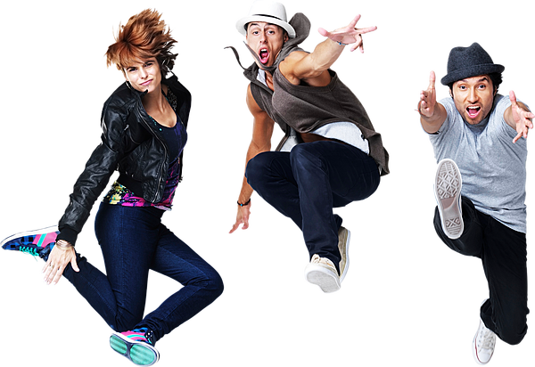 3 Jumping People - Audiosonic Cl-1462 Clock Digital Black Radio (600x412), Png Download