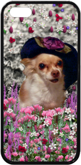Chi Chi In Pink White Flowers, Chihuahua Puppy Dog - Chi Chi The Chihuahua In Flowers Shower Curtain (500x500), Png Download