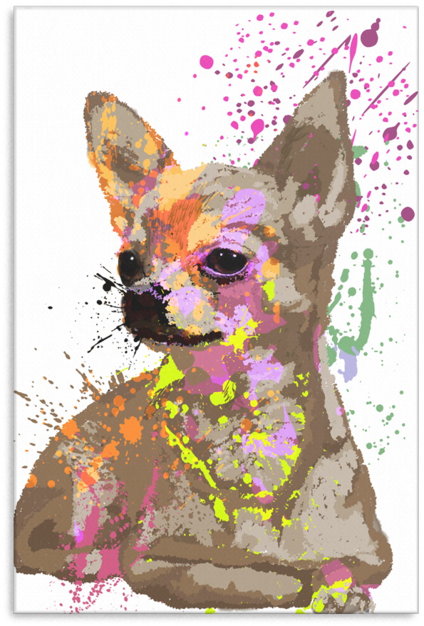 Chihuahua Canvas P25 - Paint Splatter (900x900), Png Download