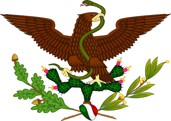 Bandera De Mexico Juarista - Escudo Nacional Mexicano 1823 (700x497), Png Download