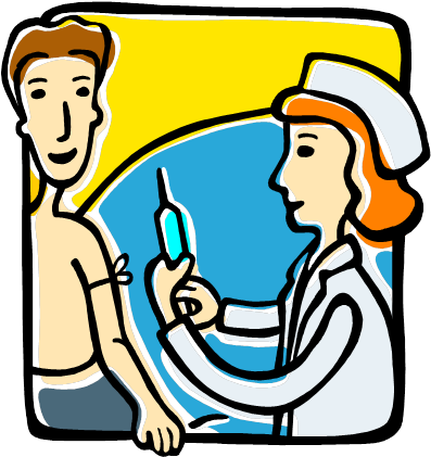 Flu Shot - Nurse Giving A Shot Clipart (402x429), Png Download