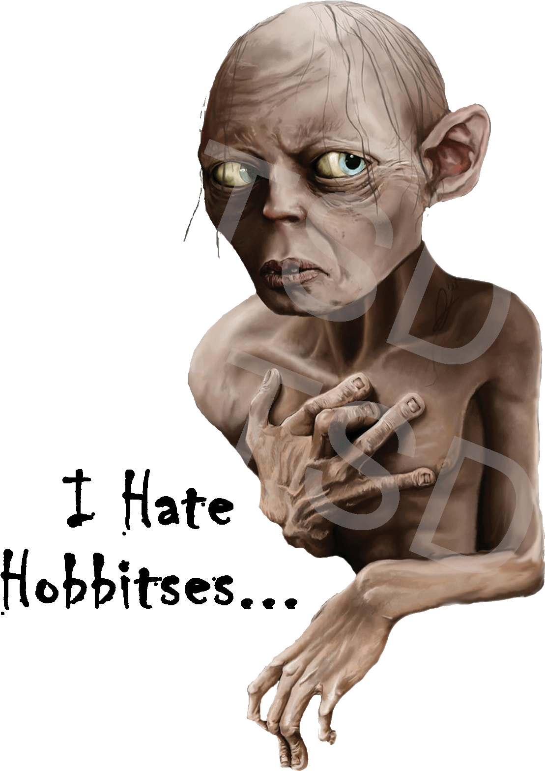 The Hobbit's Gollum, T-shirt Design - Gollum (1200x1600), Png Download