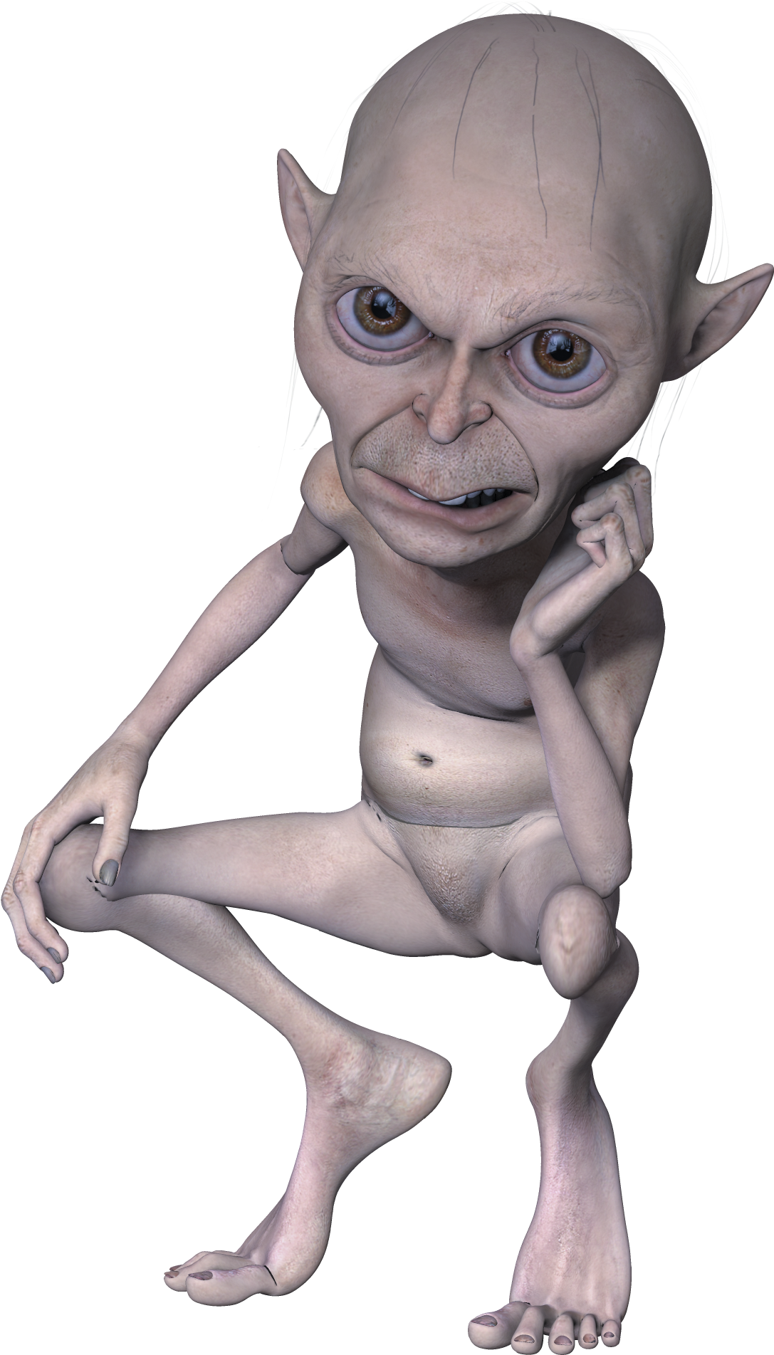 Gosha As Gollum - Cartoon (1307x2050), Png Download