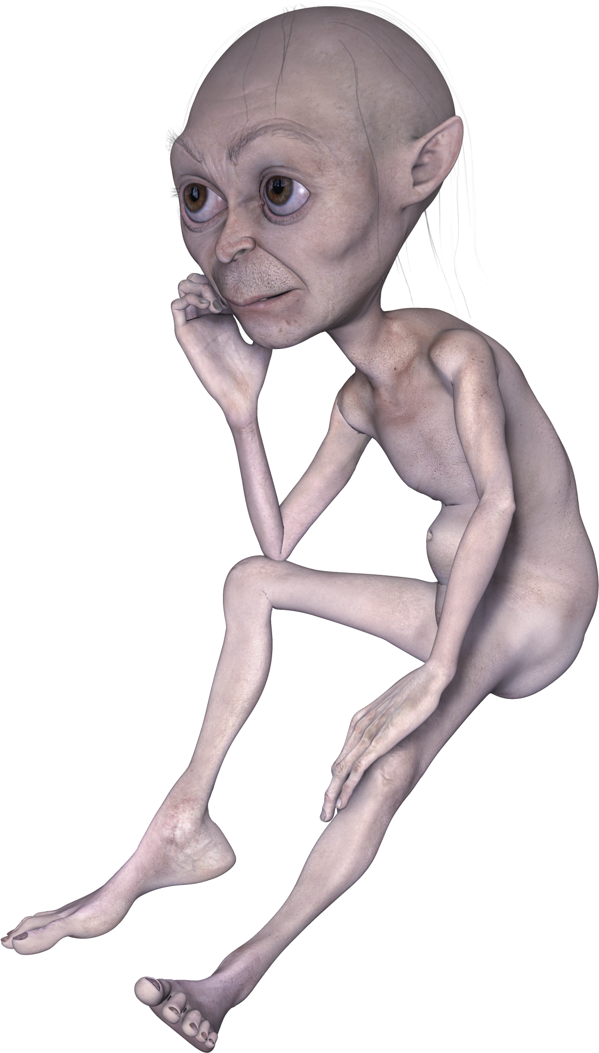 Gosha As Gollum - Illustration (1379x2200), Png Download