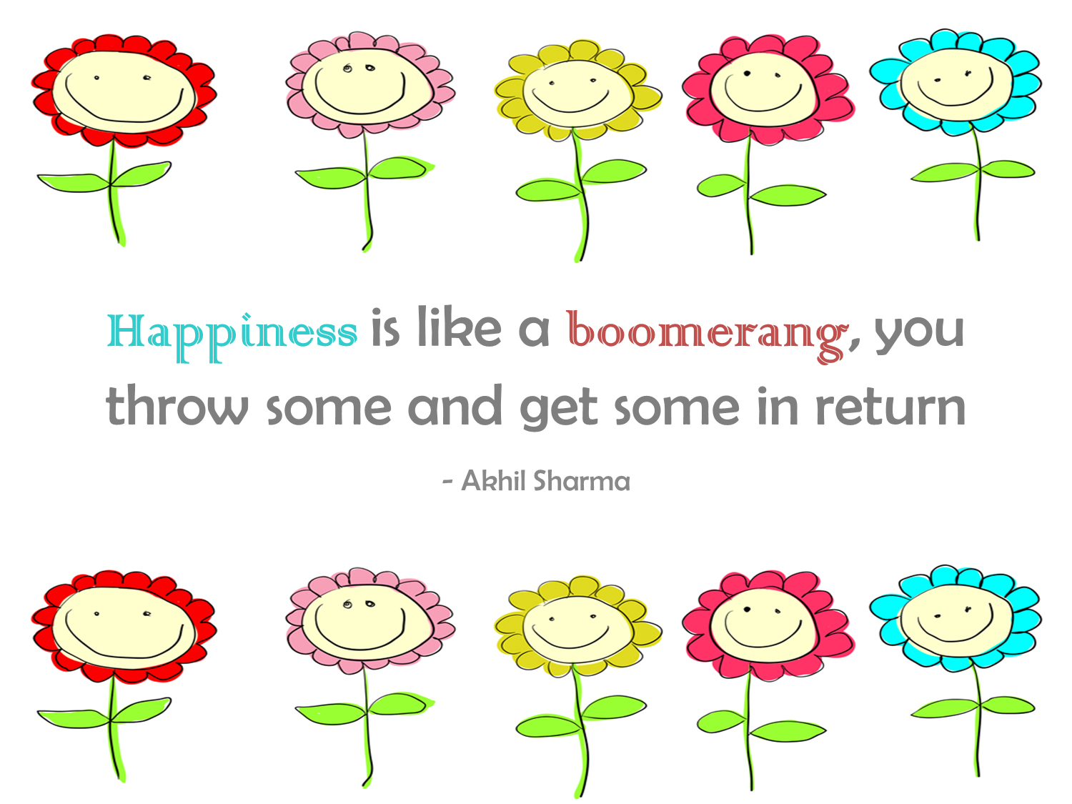 Thought For The Day Happiness Is Like A Boomerang - Thought For The Day On Happiness (1500x1125), Png Download