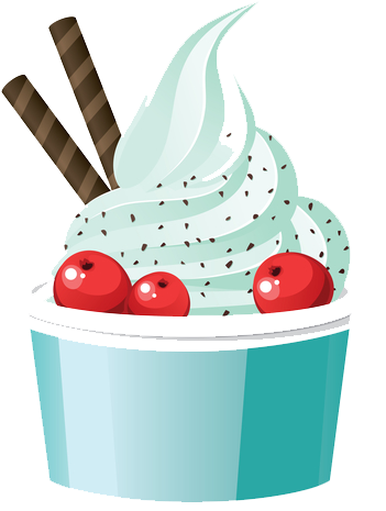 Banner Royalty Free Download Alpine Chill Says Thank - Frozen Yogurt Illustration Png (433x500), Png Download