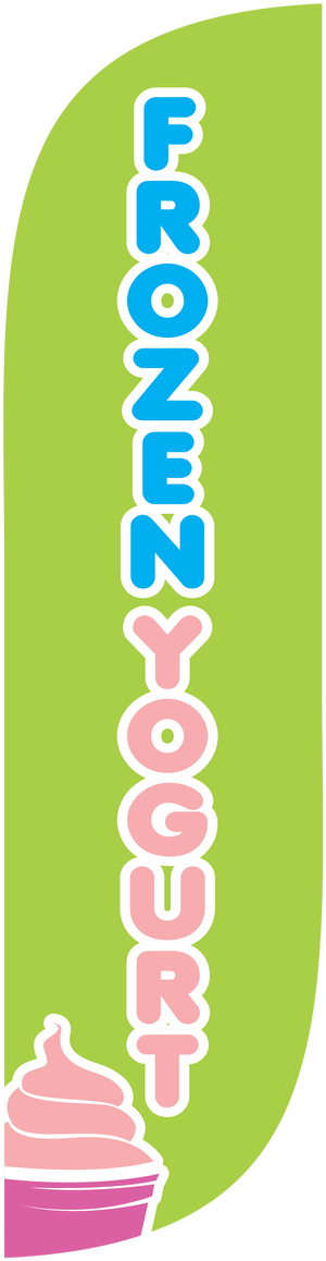 5ft Frozen Yogurt Feather Flag Green - Frozen Yogurt Feather Flag (1280x1280), Png Download