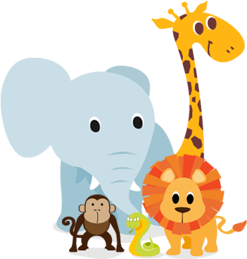 Safari Png, Cartoon Stickers, Elephant, Giraffe, Yahoo - Bichinhos Floresta Png (425x410), Png Download