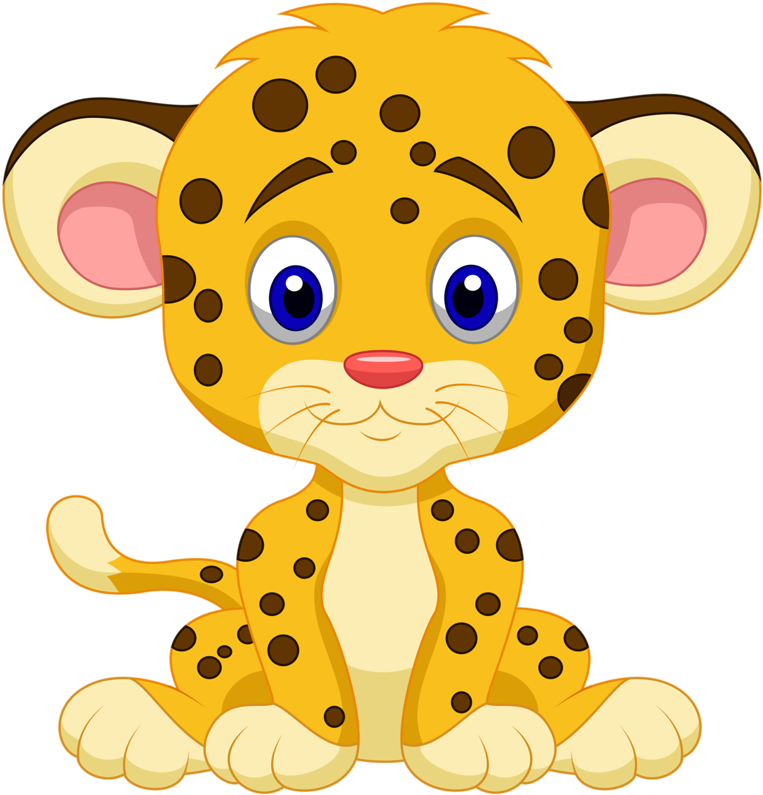 Onça Safari Png - Cute Animals Clipart (792x800), Png Download