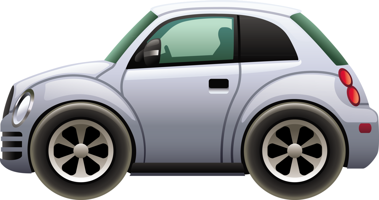 Ruedas De Auto, Medios De Transporte, Miscelanea, Miniatura, - Cartoon Silver Car (1280x674), Png Download