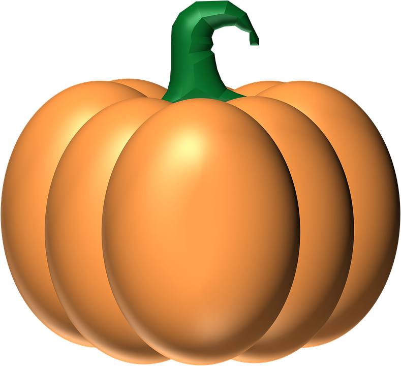 Png Transparent Library Orange Fruit Vegetable Free - Pumpkin 3d Transparent (789x720), Png Download