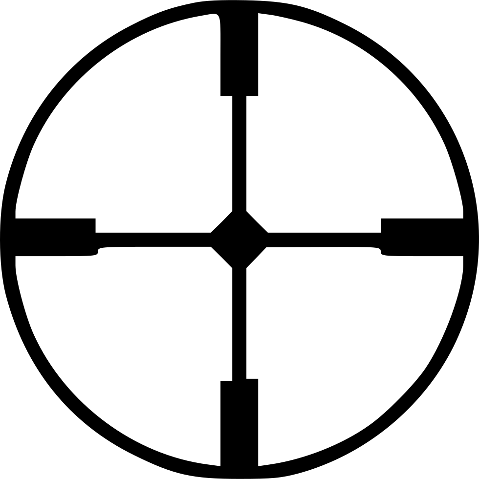 Circle Cross Gun Hunting Sight Sniper Target Comments - Sniper Icon Png (980x980), Png Download