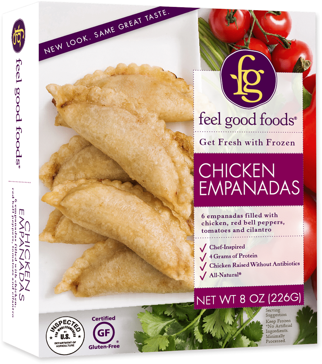 Feel Good Foods Debuts Empanadas And Taquitos Along - Feel Good Foods Empanadas, Chicken - 6 Empanadas, 8 (1154x1274), Png Download