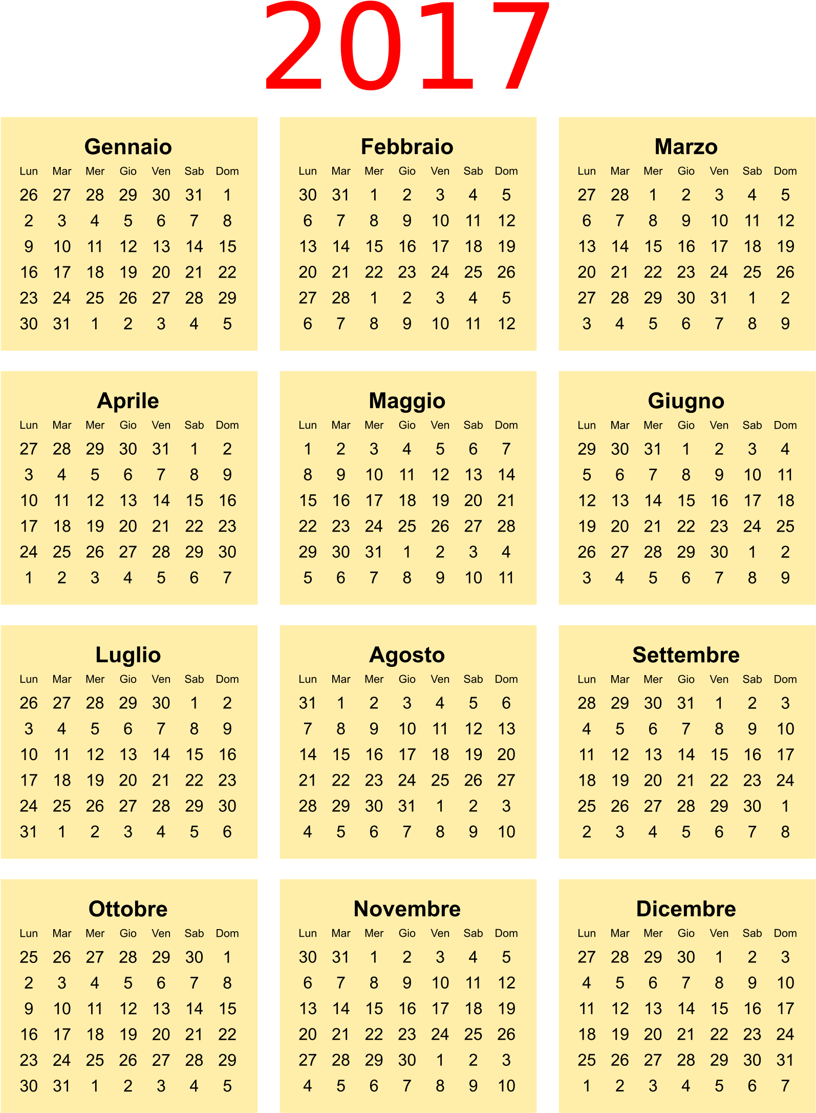 Big Image - Calendario 2017 En Png (1697x2400), Png Download