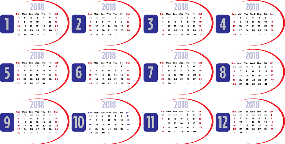 Calendario 2018 Png Italiano - Calendar 2011 (960x488), Png Download