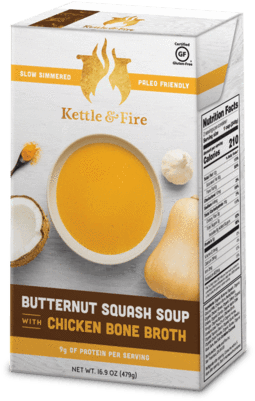 Healthy Butternut Squash Soup - Kettle And Fire Soup (595x600), Png Download