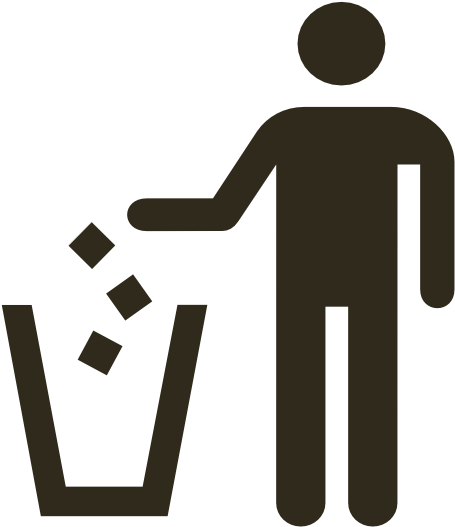 Clipart Black And White Library Do Not Litter Clip - Put In Trash Icon (600x600), Png Download
