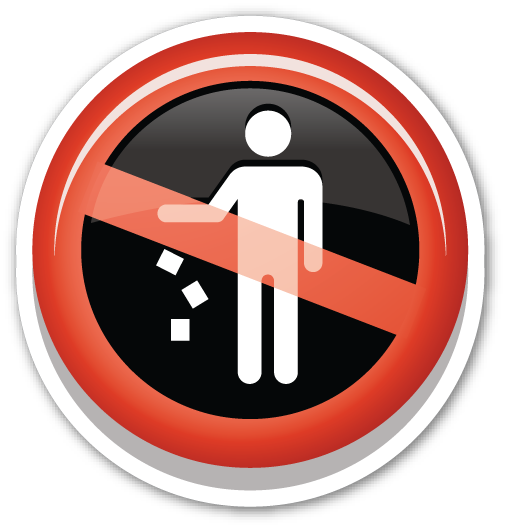 Do Not Litter Symbol - No Littering Sign Emoji (506x528), Png Download