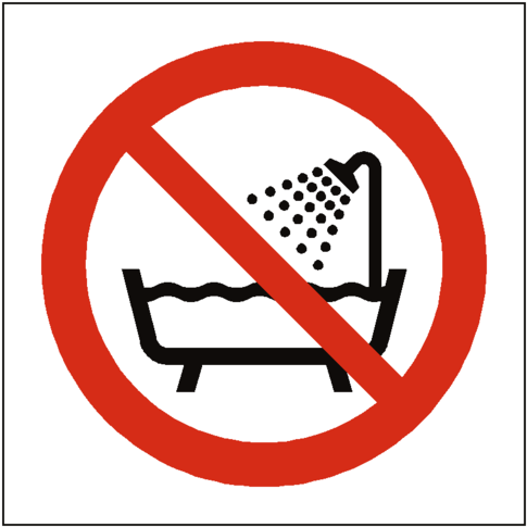 Do Not Use Device Near Water Symbol Sign - Do Not Use In Shower (600x600), Png Download