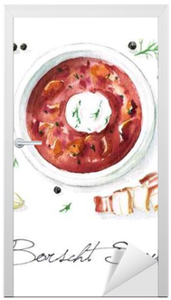 Watercolor Food Painting - Borscht Watercolor (400x400), Png Download
