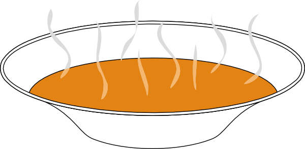 Free Vector Steaming Pumpkin Soup Clip Art - Soup Clipart (600x293), Png Download