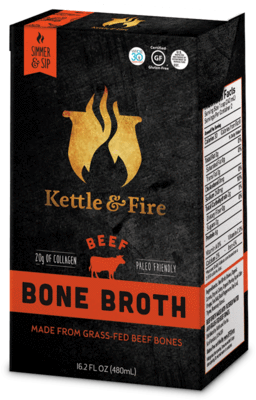 Kettle & Fire Chicken Bone Broth 16.2 Oz (600x600), Png Download